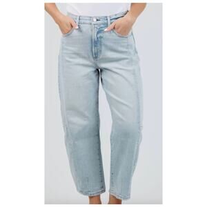 Pistola Eli High Rise Barrel Jeans Baggy Ankle Denim Boyfriend Light Wash 26 4